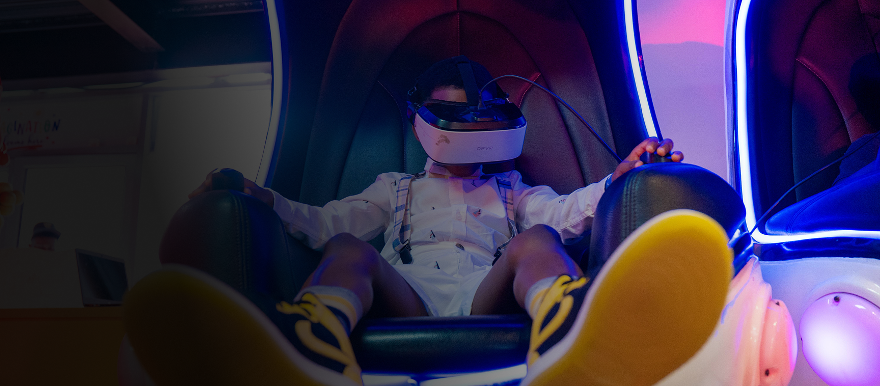 Kid in VR gaming chair