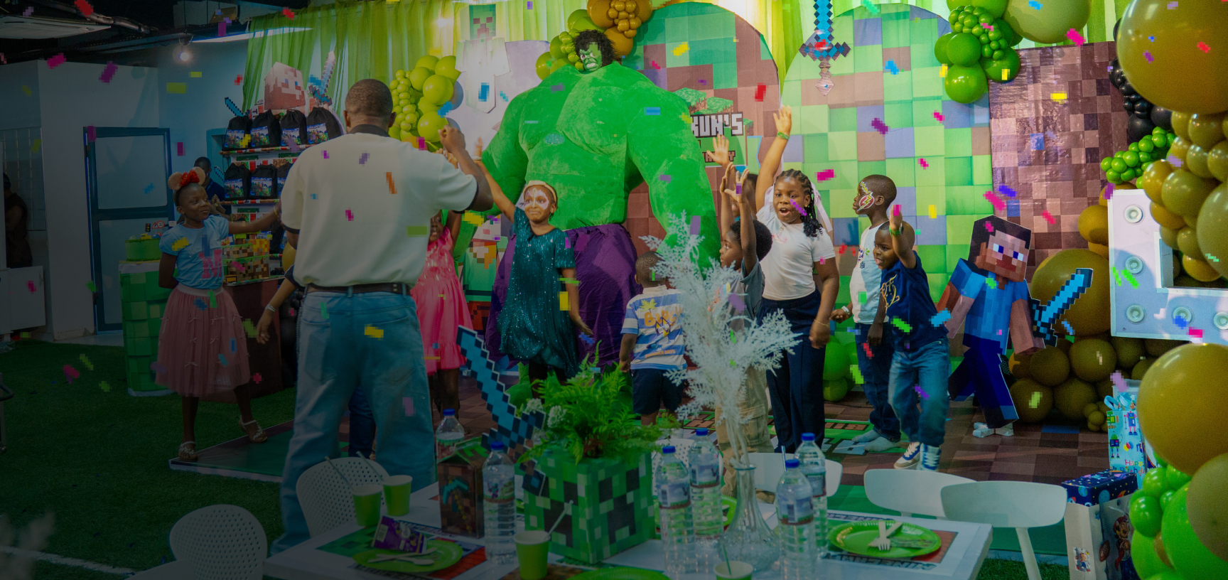 Kids at a themed birthday party